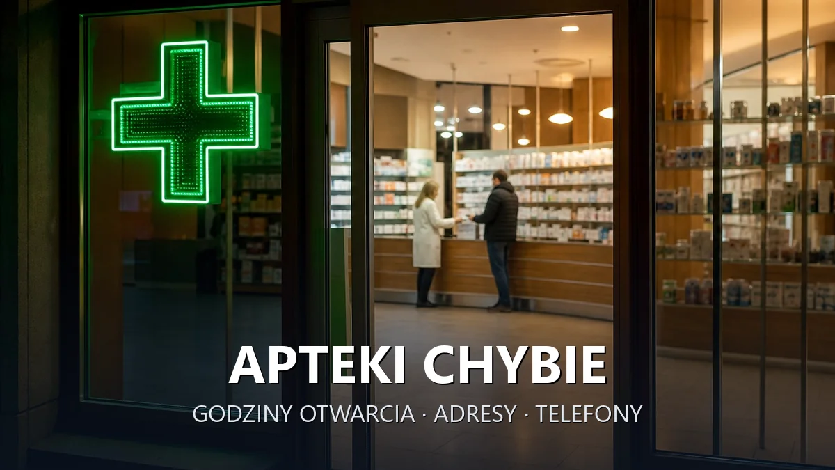 Apteki Chybie, powiat cieszyński - adresy, telefony, godziny otwarcia