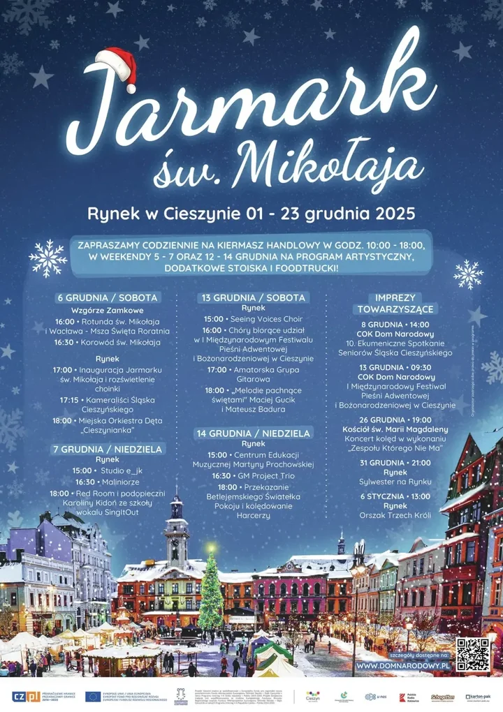 Plakat Cieszyńskiego Jarmarku Świetego Mikołaja w 2025 roku