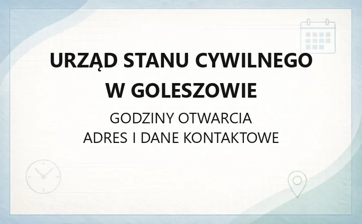 Urząd Stanu Cywilnego w Goleszowie - kontakt, godziny, sprawy do załatwienia