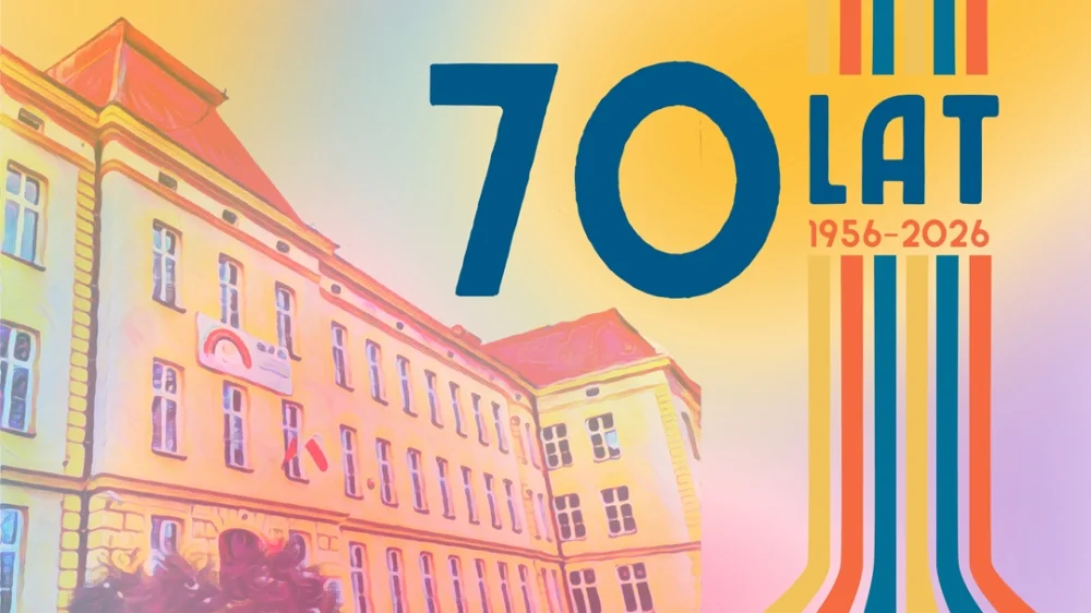 Grafika promocyjna wydarzenia 70 lat – tysiące talentów. Wystawa uczniów w Cieszynie