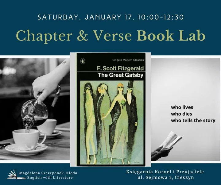 Grafika promocyjna wydarzenia Chapter & Verse BOOK LAB — czytanie „Wielkiego Gatsby’ego”