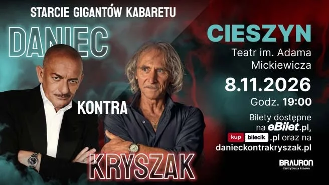 Grafika promocyjna wydarzenia Daniec kontra Kryszak w Cieszynie