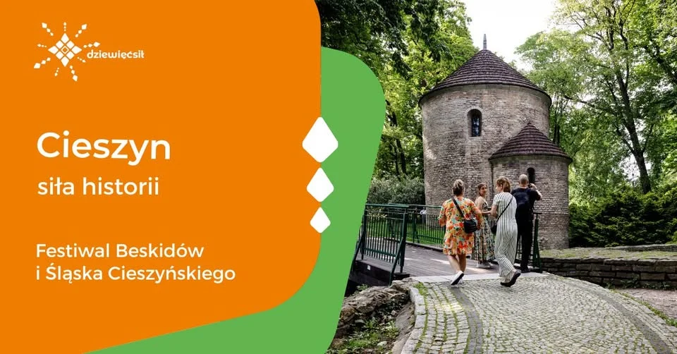 Grafika promocyjna wydarzenia Dziewięćsił Festiwal w Cieszynie 2026 – rzemiosło, legendy i historia miasta