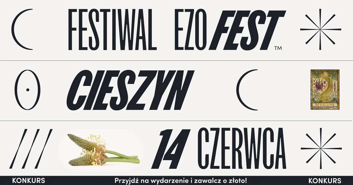 Grafika promocyjna wydarzenia Festiwal Ezoteryki i Medycyny Naturalnej w Cieszynie – dzień pełen energii, natury i inspiracji