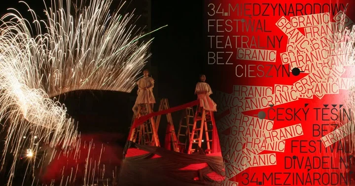 Obrazek przedstawia grafikę promocyjną wydarzenia Plenerowy spektakl uliczny „Hiob” w wykonaniu Lwowskiego Teatru Akademickiego Woskresinnia