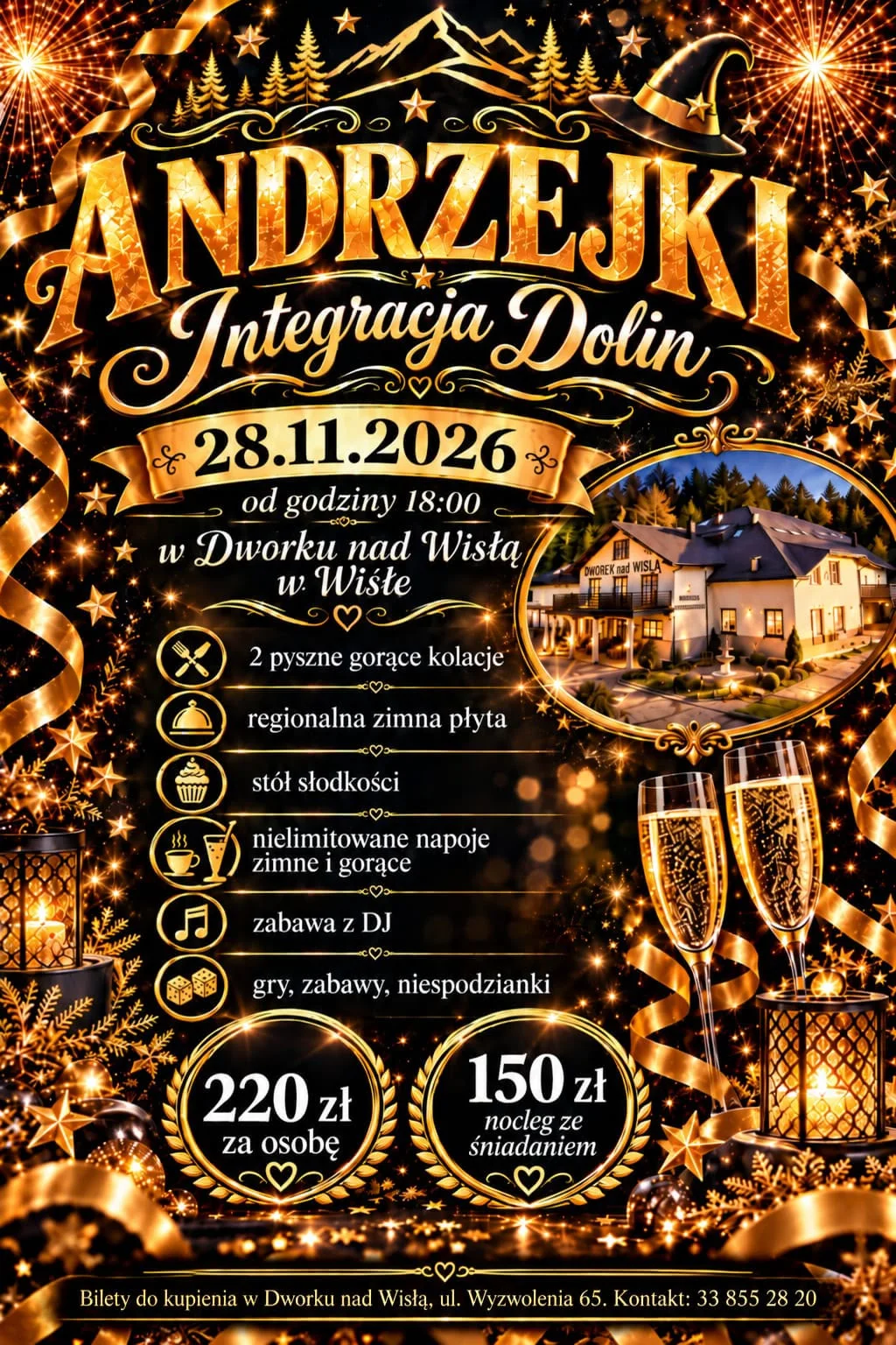 Grafika promocyjna wydarzenia Integracja Dolin – Zabawa Andrzejkowa