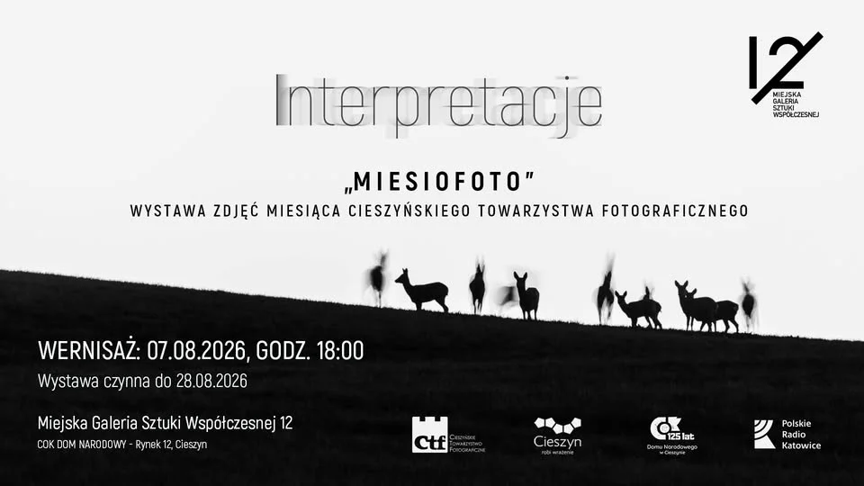 Grafika promocyjna wydarzenia INTERPRETACJE – wystawa fotografii