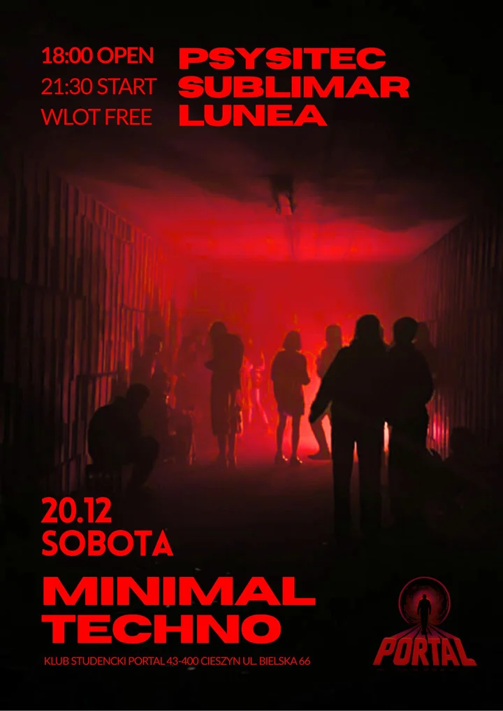 Grafika promocyjna wydarzenia Minimal Techno w Klubie Portal (Cieszyn) — 20 grudnia 2025, acid/techno/minimal/deep