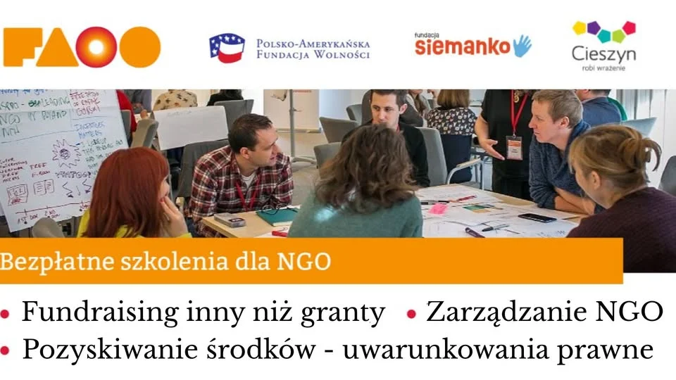 Grafika promocyjna wydarzenia Mobilna Akademia NGO MANGO w Cieszynie