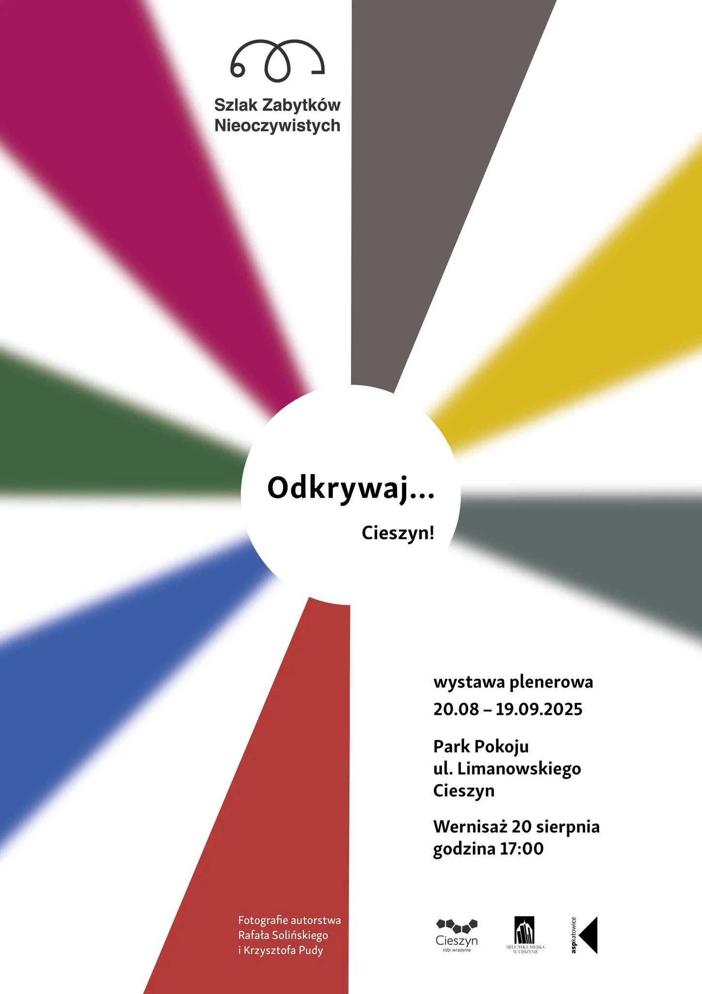 Obrazek przedstawia grafikę promocyjną wydarzenia Plenerowa wystawa prezentująca mniej znane zabytki Cieszyna