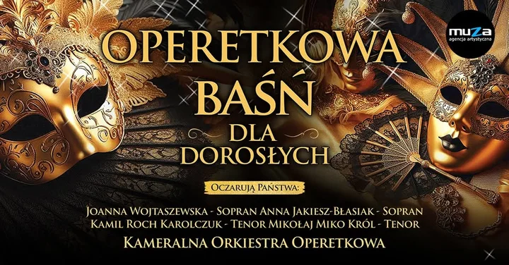 Grafika promocyjna wydarzenia OPERETKOWA BAŚŃ DLA DOROSŁYCH — koncert w Teatrze im. Adama Mickiewicza w Cieszynie