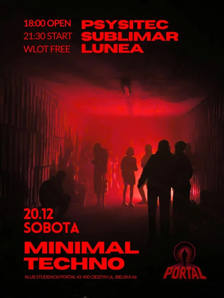Grafika promocyjna wydarzenia PORTAL | minimal techno — noc pełna hipnozy w Cieszynie