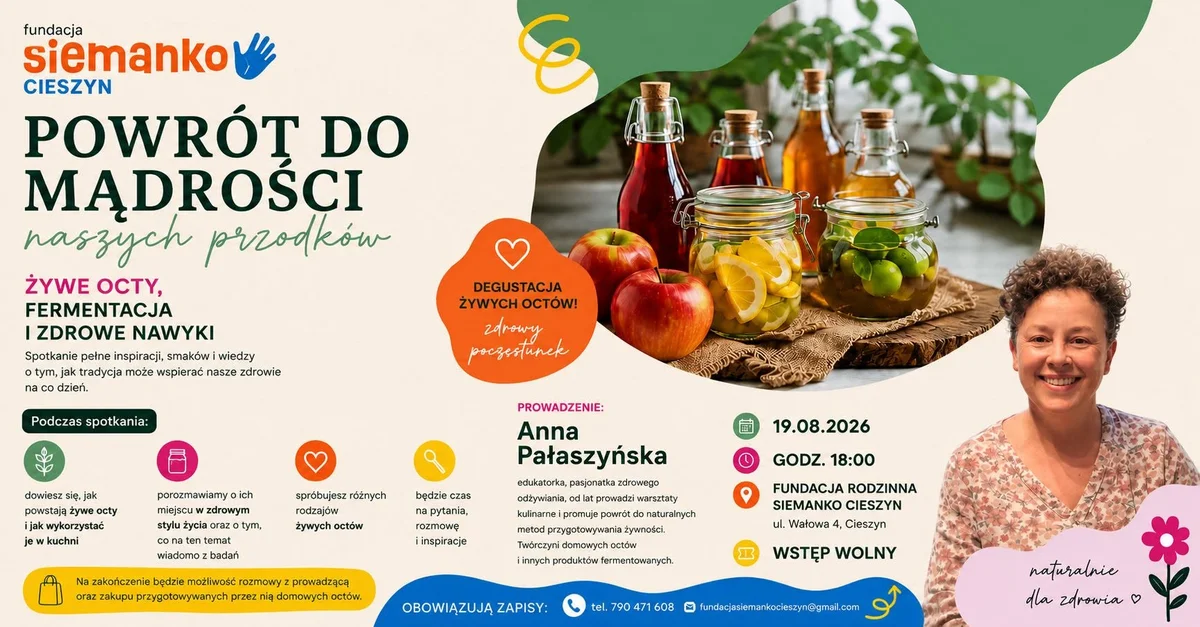 Grafika promocyjna wydarzenia Powrót do mądrości naszych przodków – żywe octy