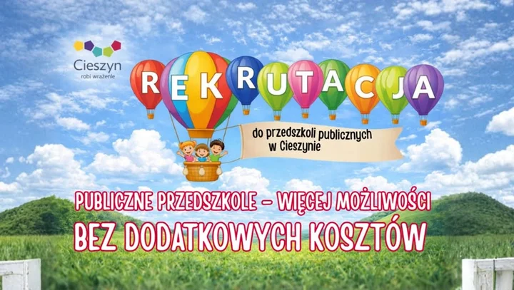 Grafika promocyjna wydarzenia Rekrutacja do Cieszyńskich Przedszkoli Miejskich 2026