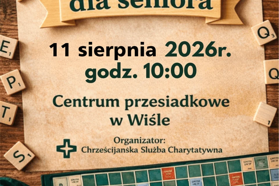 Grafika promocyjna wydarzenia Scrabble dla seniora