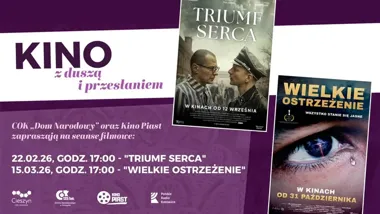 Grafika promocyjna wydarzenia WIELKIE OSTRZEŻENIE — pokaz w cyklu „Kino z duszą i przesłaniem”