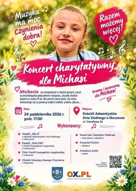 Grafika promocyjna wydarzenia Koncert charytatywny dla Michasi
