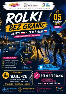 Grafika promocyjna wydarzenia Piknik Rolkowy w Cieszynie