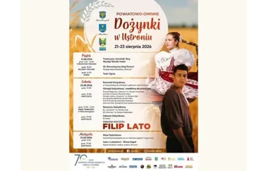 Grafika promocyjna wydarzenia Powiatowo-Gminne Dożynki w Ustroniu