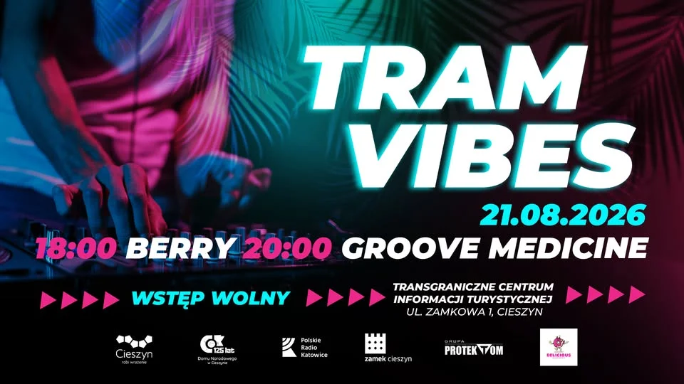 Grafika promocyjna wydarzenia TRAMVIBES 2026 Cieszyn na dachu