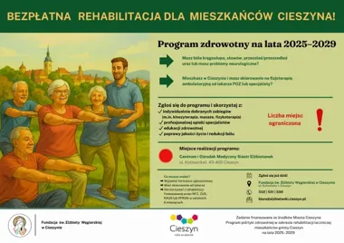 Bezpłatna rehabilitacja dla mieszkańców Cieszyna – program miasta z ograniczoną liczbą miejsc