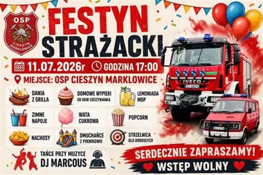 Strażacki festyn w Marklowicach. Grille, muzyka i atrakcje dla rodzin