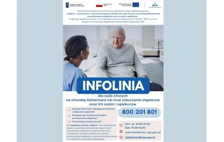 Helpline – darmowa infolinia dla chorych na Alzheimera i ich opiekunów
