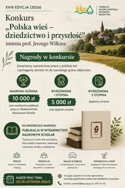10 tys. zł i publikacja książki. Ruszył konkurs o polskiej wsi