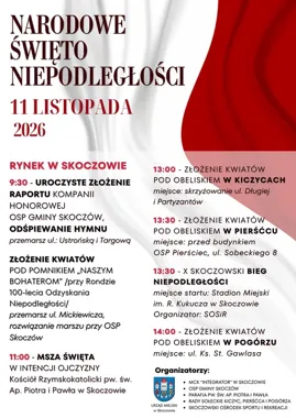Niepodległościowy dzień w Skoczowie. Ceremonia, bieg i uroczystości w sołectwach