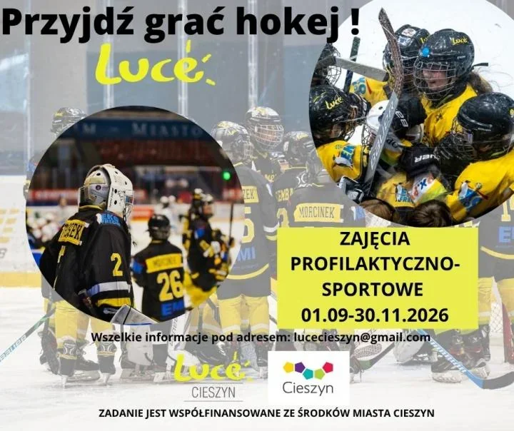 Trzy miesiące sportowych zajęć w Cieszynie. KS LUCE prowadzi projekt hokejowy