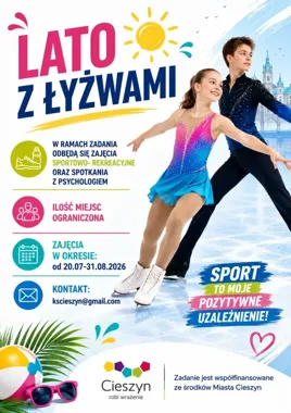 Wakacyjne łyżwy i psycholog w jednym programie. Cieszyn stawia na ruch i profilaktykę