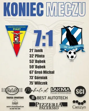 CKS Piast rozbił Zryw 7:1 i awansował na czwarte miejsce w tabeli