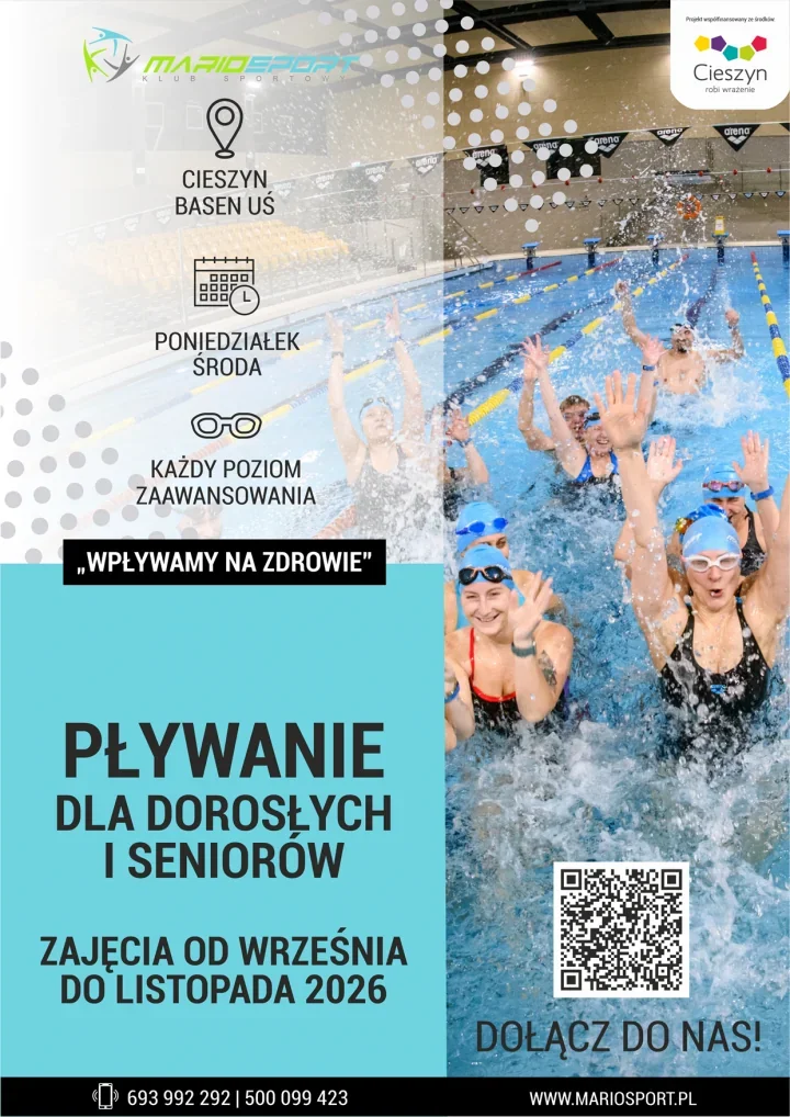 Pływanie dla dorosłych i seniorów w Cieszynie. Każdy poziom jest mile widziany