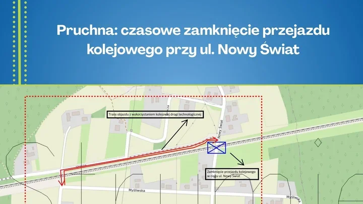 Przejazd kolejowy w Pruchnej zostanie zamknięty na czas robót