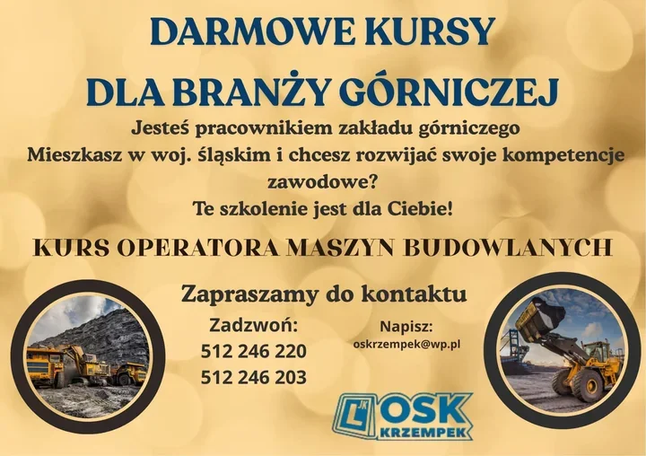 Strumień daje szansę na nowy zawód. Bezpłatne kursy dla osób z górnictwa