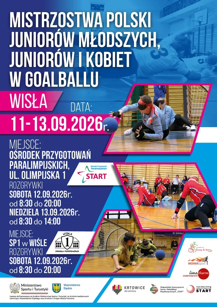 Mistrzostwa Polski w goalballu odbędą się w Wiśle. Zagrają trzy kategorie
