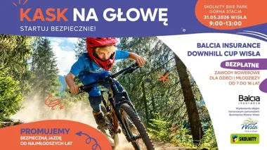 Dzieci na rowerach i kaski w roli głównej – sportowa lekcja w Wiśle